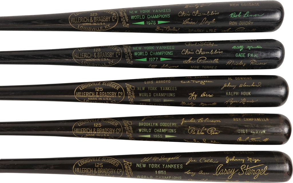 1951-1978 Yankees & Dodgers World Championship Black Bats (5)