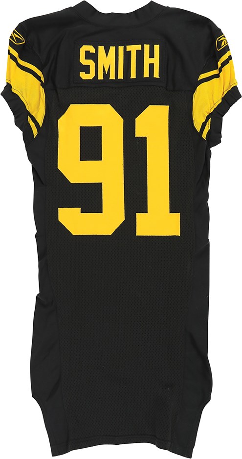 The Pittsburgh Steelers Game Worn Jersey Archive - 2007 Aaron Smith Pittsburgh Steelers Game Worn Throwback Jersey