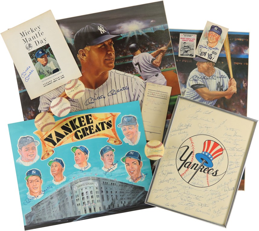 Yankees Legends Autograph Collection with Eight Mantles! (12)