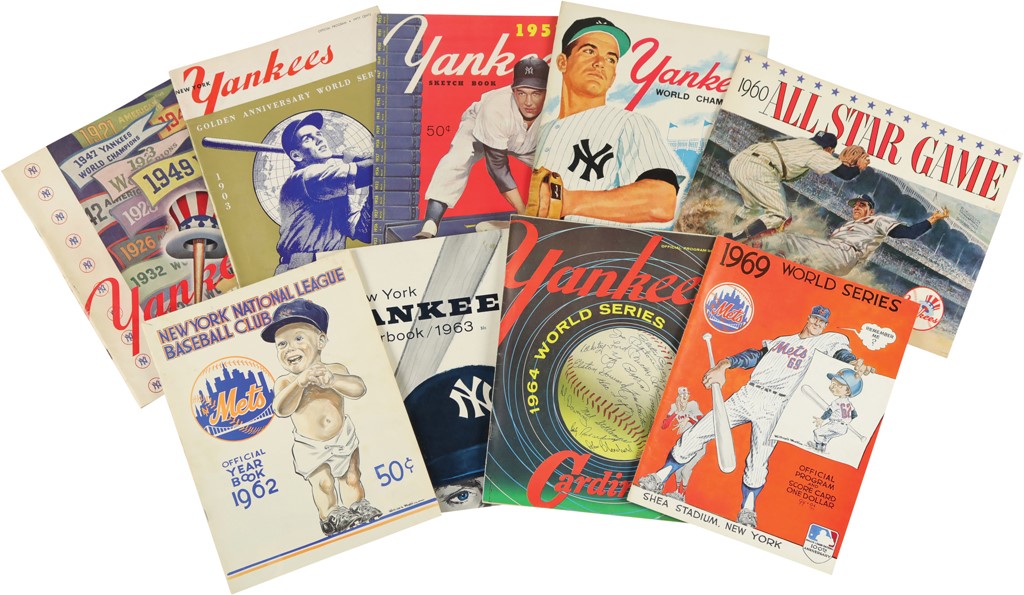- 1947-1969 Yankees & Mets Program and Yearbook Collection with World Series (37)