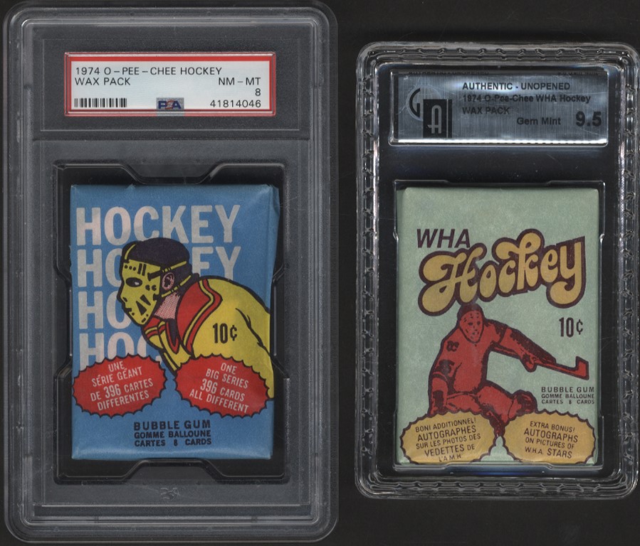 - 1974 O-Pee-Chee NHL & WHA Unopened Hockey OPC Wax Packs (2)