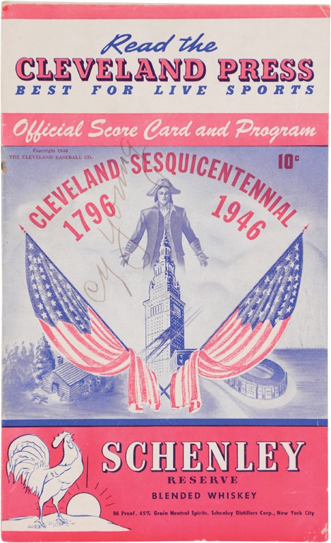 1946 Cy Young Signed Program (JSA)
