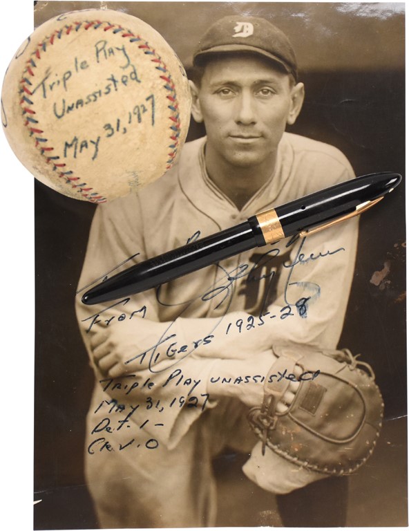 Baseball Memorabilia - 1927 Johnny Neun Unassisted Triple Play Baseball