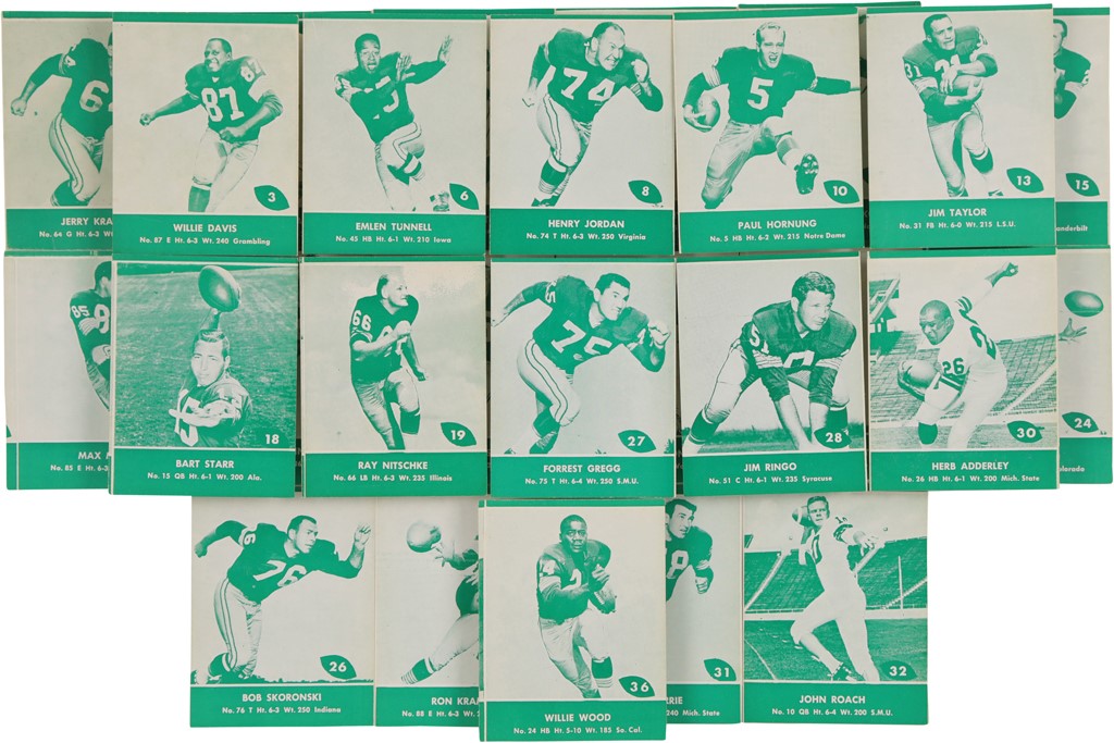 1961 Lake to Lake Green Bay Packers Partial Set with Bart Starr and Short Prints (27/36)