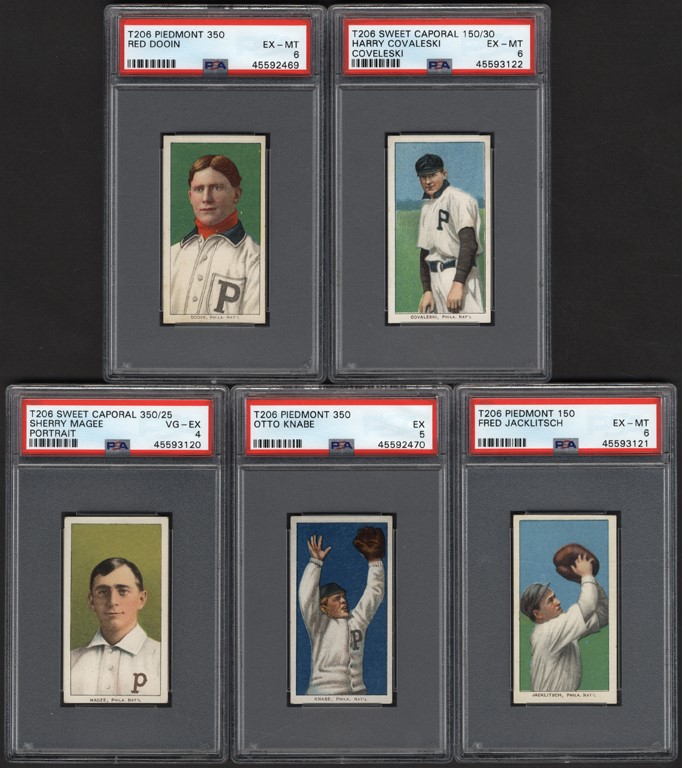 Baseball and Trading Cards - 1911 T206 PSA Graded Phillies Collection (5)