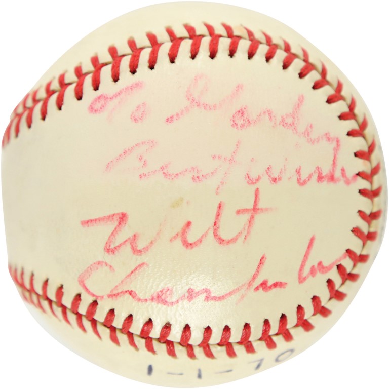 Basketball - Wilt Chamberlain Vintage Single-Signed Baseball