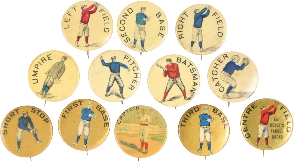 PD1 Baseball Position Pins with Heydt‚s Yankee Bread Advertisement (12)
