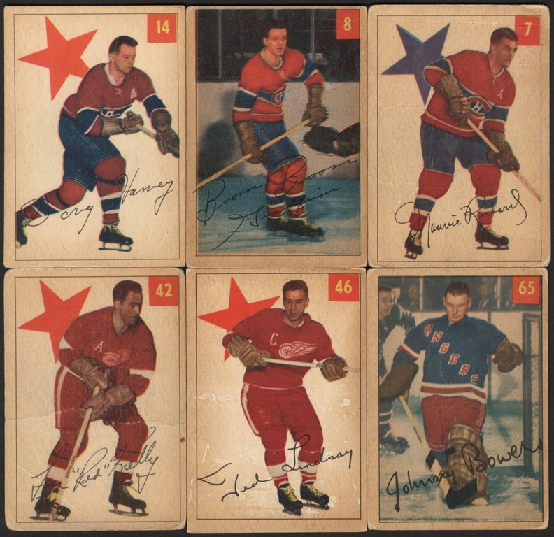 - 1954-55 Parkhurst Hockey Card Collection w/ Back Variations (71)