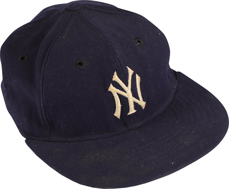 Mid-West Museum Collection - 1960s Whitey Ford New York Yankees Game Worn Hat (MEARS)