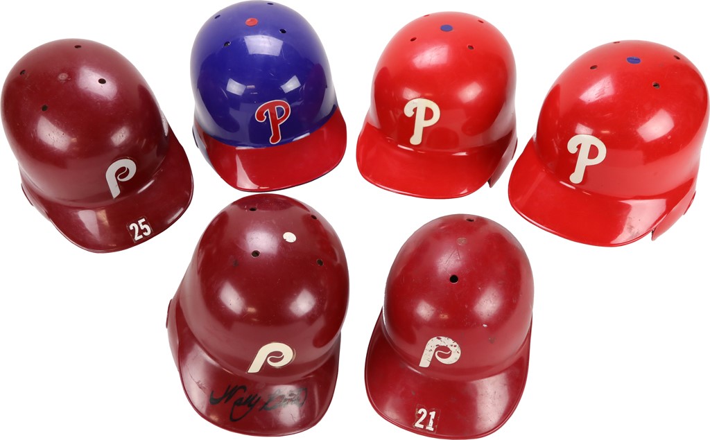 Philly Fanatic Collection - Philadelphia Phillies Game Worn Helmet Collection (6)