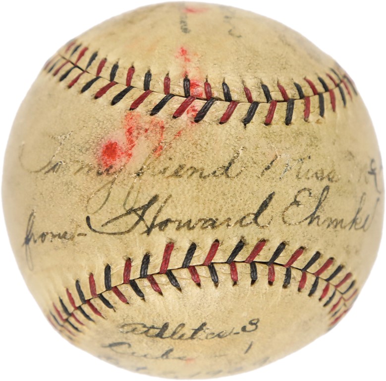 1929 World Series Game One Single-Signed Game Used Baseball by Victor Howard Ehmke