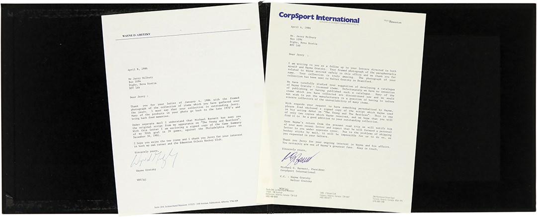 Hockey - 1986 Wayne Gretzky Typed Letter Signed JSA