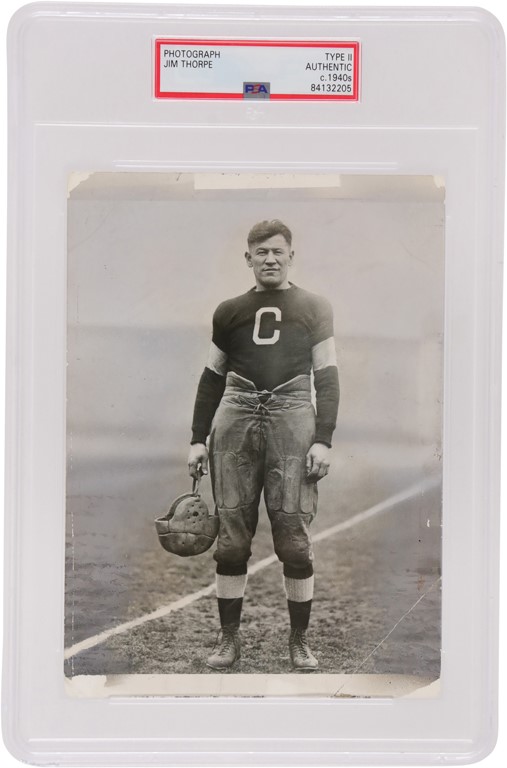 Classic Jim Thorpe Canton Bulldogs Type II Photograph - Used for 1933 Goudey Sport Kings (PSA)