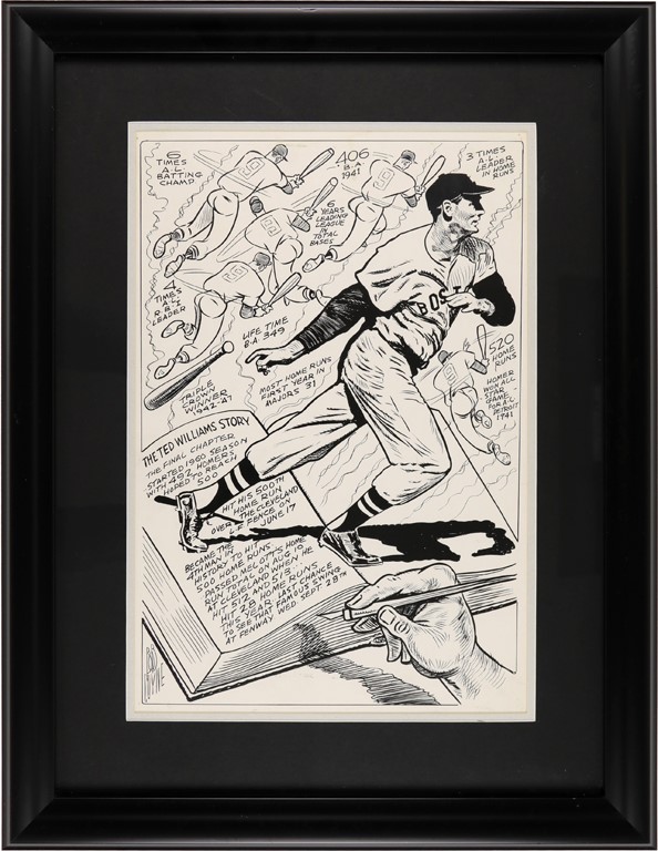 Ted Williams Original Artwork by Bob Coyne