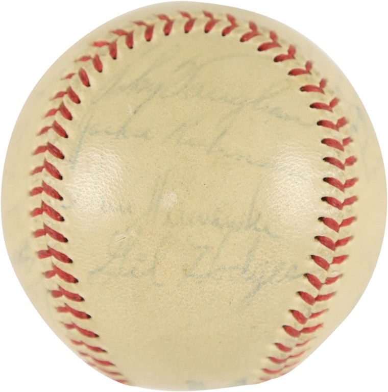 1948 Brooklyn Dodgers Team-Signed Baseball with Jackie Robinson (PSA)