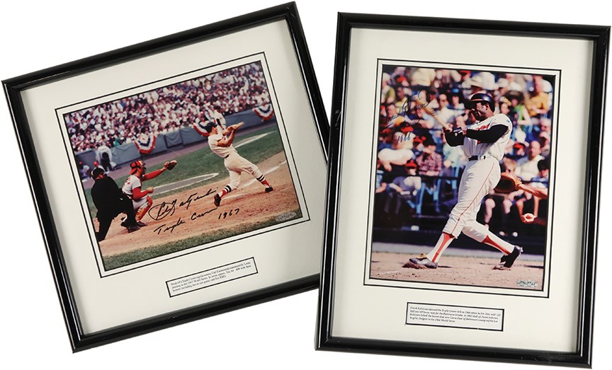 - Triple Crown Winners Robinson and Yastrzemski Signed Photographs UDA