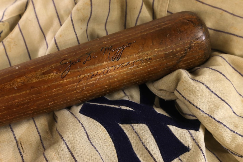 - 1949 Joe DiMaggio New York Yankees Photo-Matched Signed Game Used Bat - Possible Photo-Matches to World Series (Resolution Photomatching LOA & PSA GU 9 LOA)