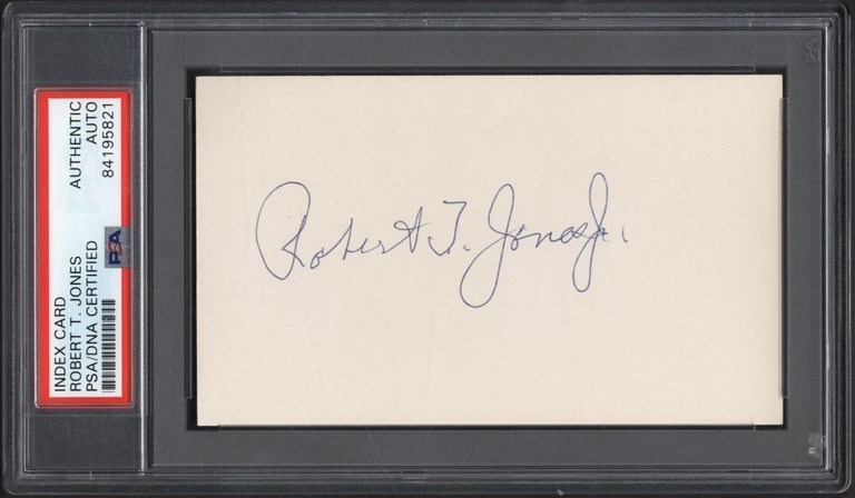 Olympics and All Sports - Bobby Jones Signed Index Card (PSA)