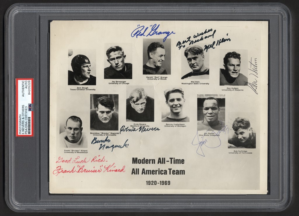 Football - 1969 All-American Team Signed Photograph (PSA)