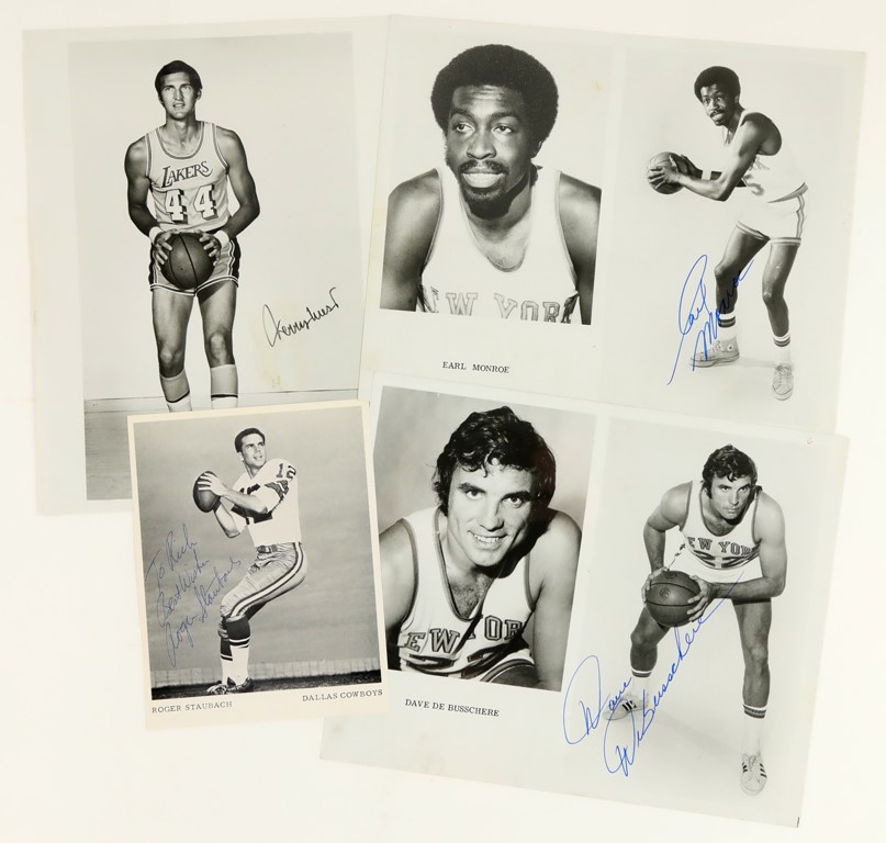 - Football and Basketball Legends Signed Photos (4)