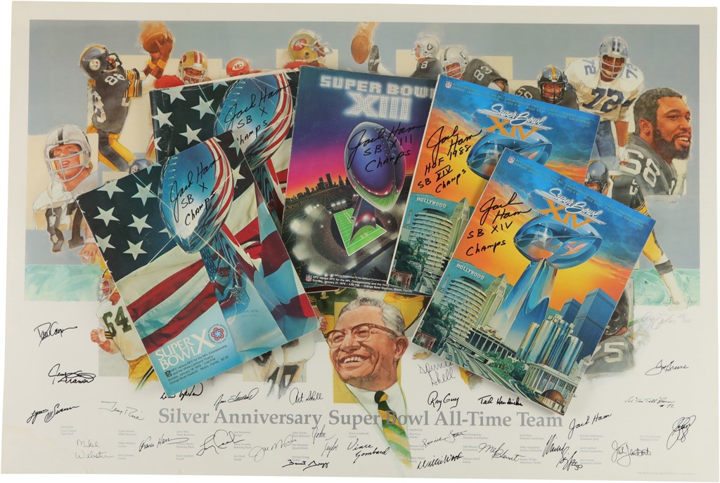 - Jack Ham‚s Personal Super Bowl Programs and Poster (6)