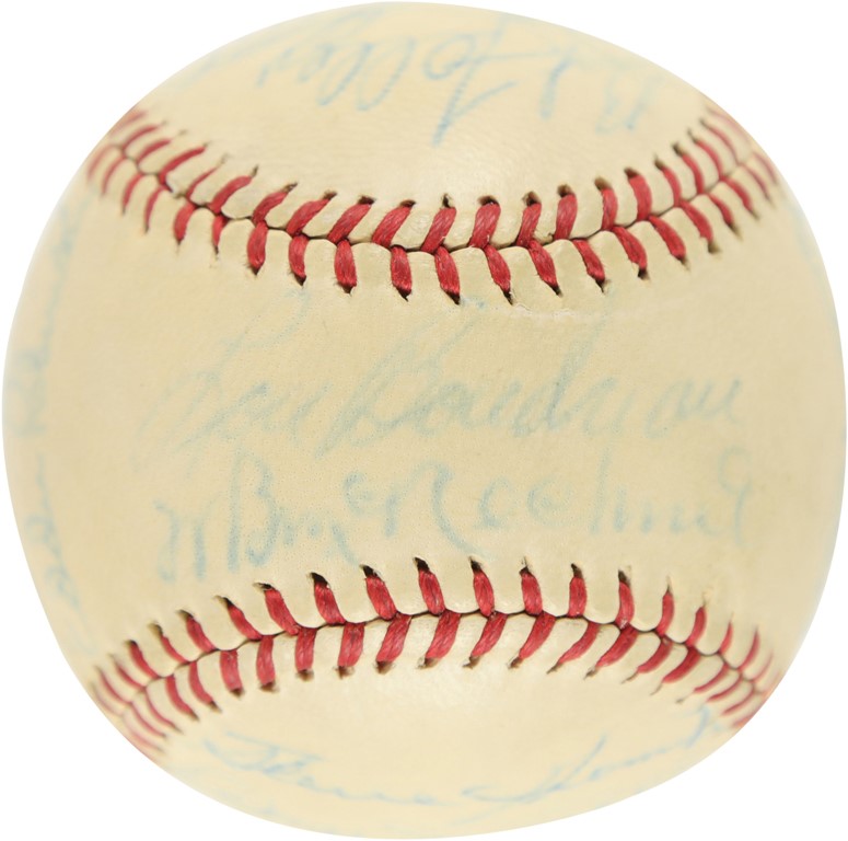- 1947 Cleveland Indians Team Signed Baseball with Bill McKechnie