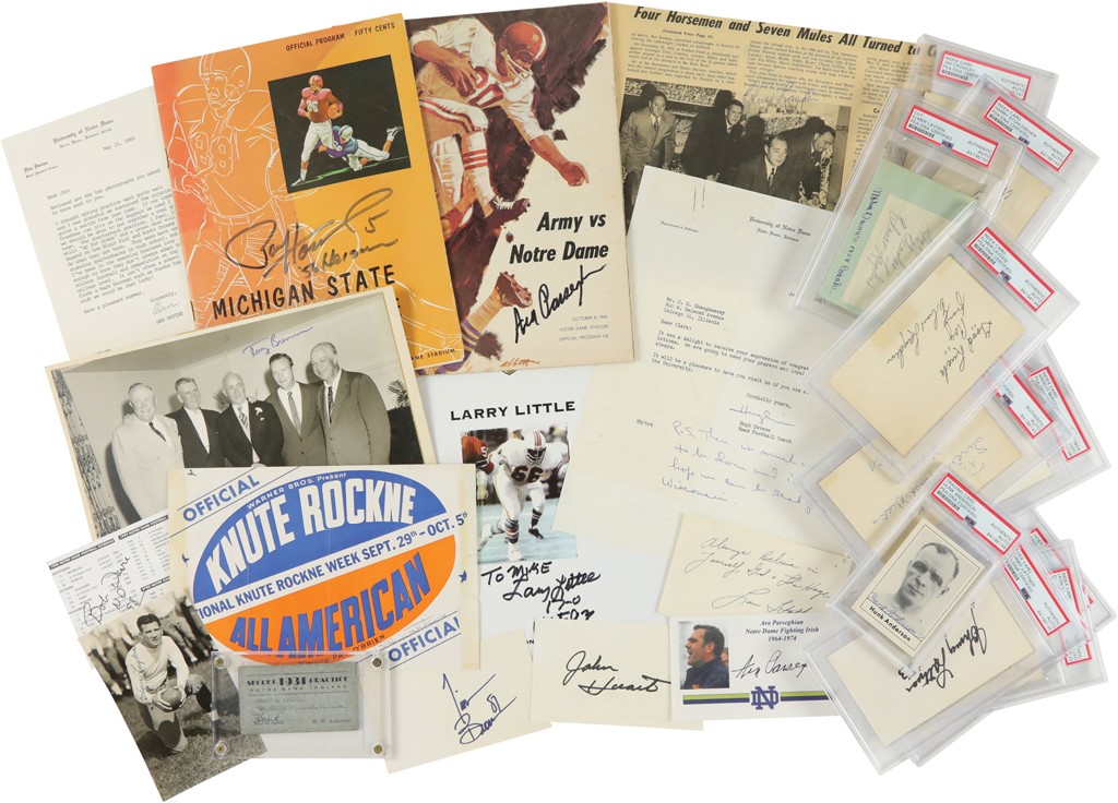 The Notre Dame Football Collection - Terrific Notre Dame Autograph Collection w/Four Horsemen (26) & PSA Authenticated