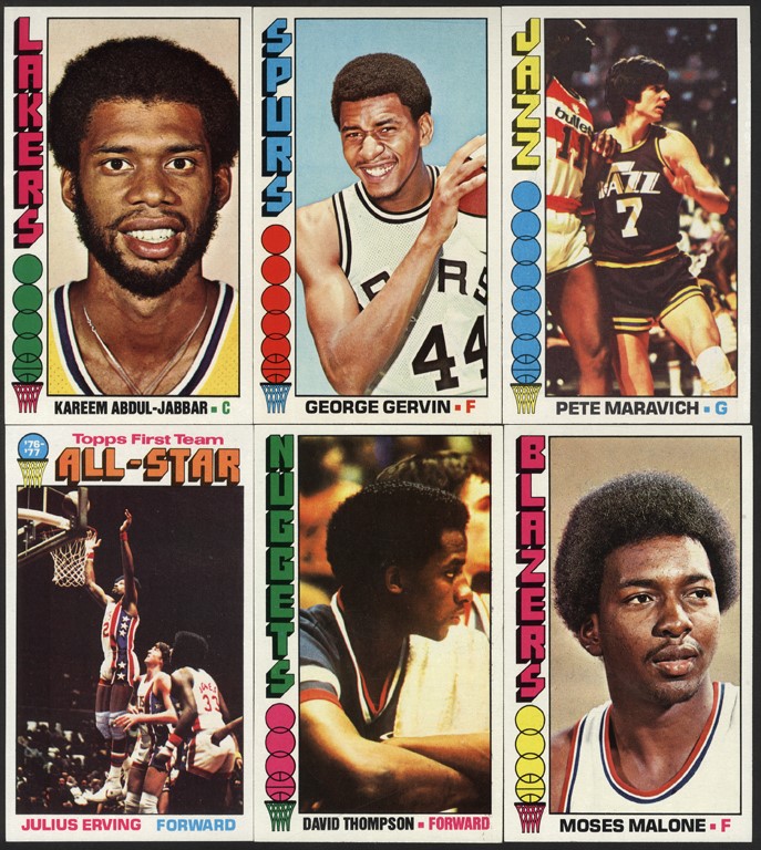 Basketball Cards - 1974-75 & 1976-77 Topps Basketball Complete Sets