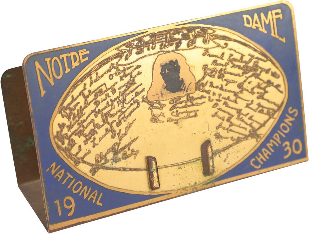 The Notre Dame Football Collection - 1930 Knute Rockne Notre Dame National Champions Letter Holder