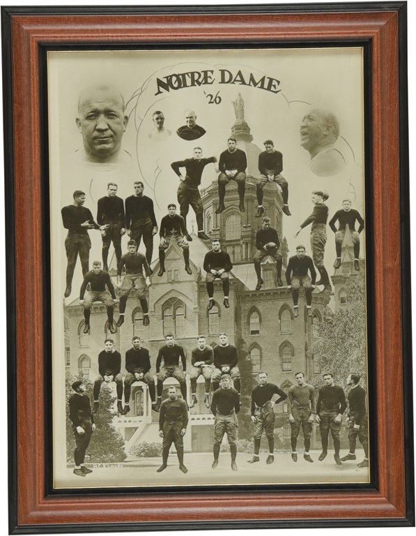 Vintage Sports Photographs - 1926 Notre Dame Team Composite Photo w/Knute Rockne