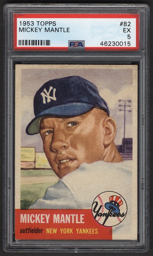 Baseball and Trading Cards - 1953 Topps Baseball #82 Mickey Mantle PSA EX 5