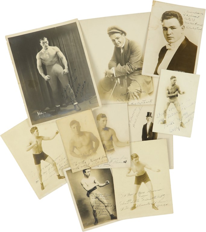 Muhammad Ali & Boxing - Early 20th Century Boxing Photograph and Postcard Collection with (24) Signed (34 Total)
