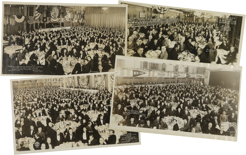 Vintage Sports Photographs - 1933-45 Baseball Writers Association and Washington Senators Dinner Photographs with Babe Ruth (4)