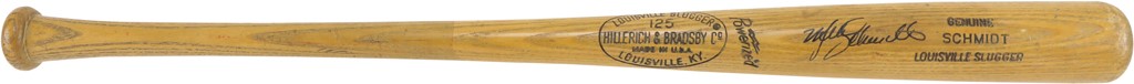 Phillies Collection - Definitive 1973 Mike Schmidt Philadelphia Phillies "Rookie" Signed Game Used Bat (PSA GU 8.5)