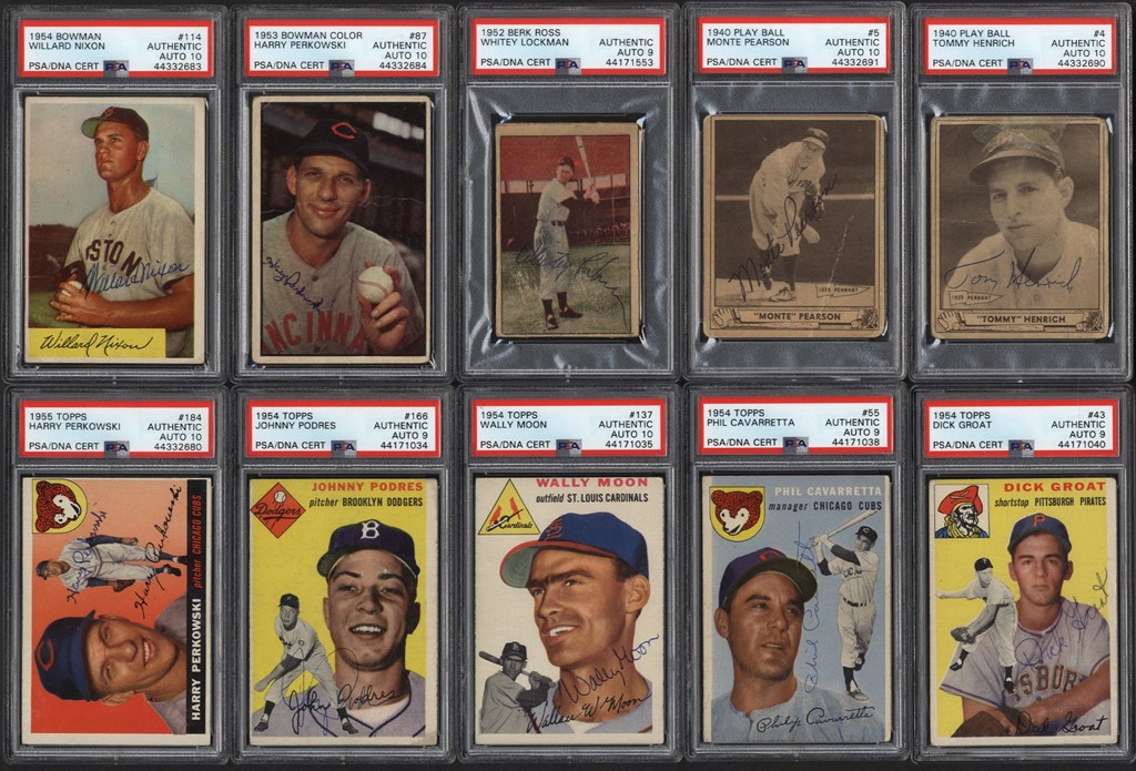 1933-55 Goudey, Sport Kings, Topps and More Signed Card Collection (24)