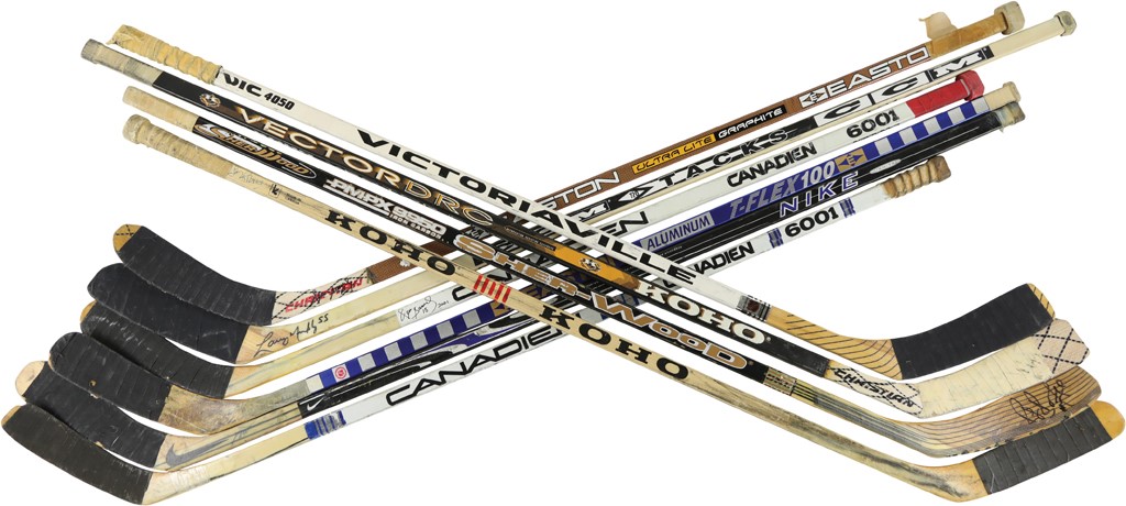 Nice Collection of Hockey Hall of Famers NHL Game Used Sticks (10 Different)