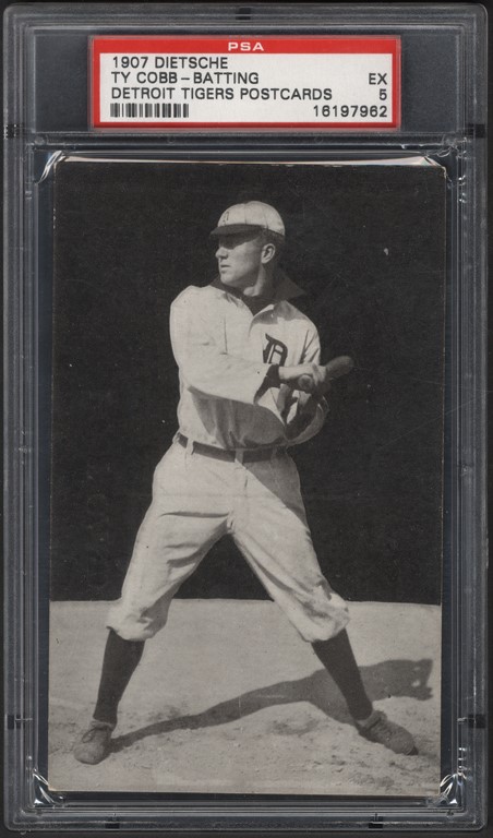 1907 Dietsche Postcards Baseball Ty Cobb Batting PSA EX 5