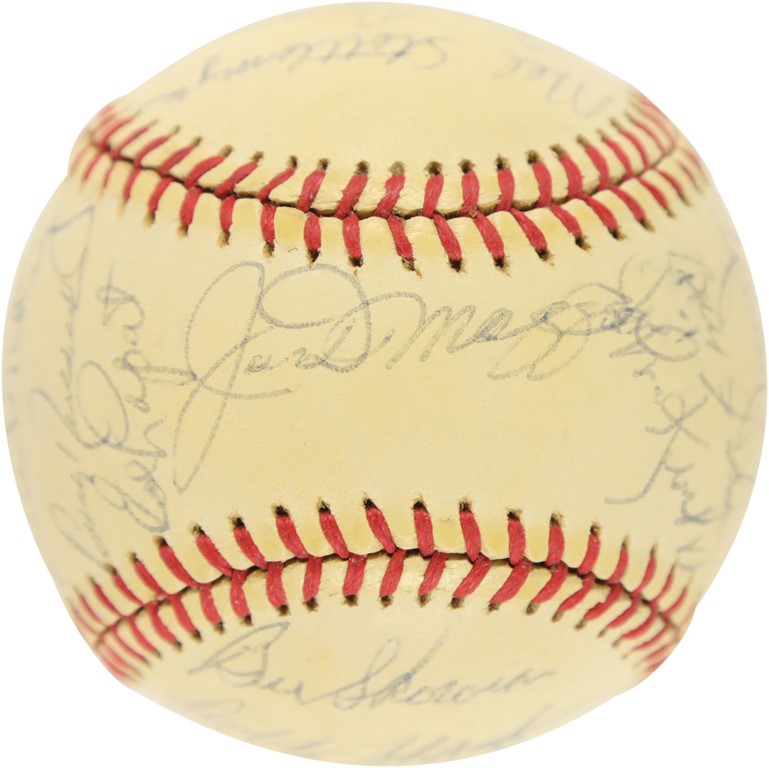 New York Yankees Old Timers Team-Signed Baseball with DiMaggio & Maris (PSA)