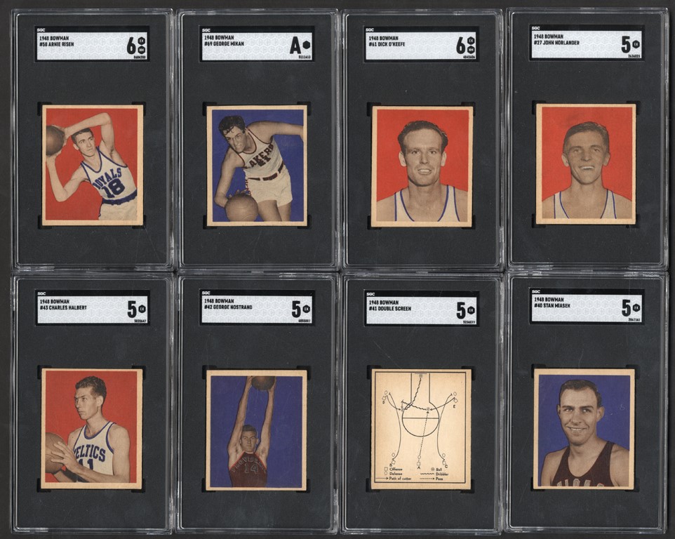 1948 Bowman Basketball Card Near-Set with Mikan Rookie (66)