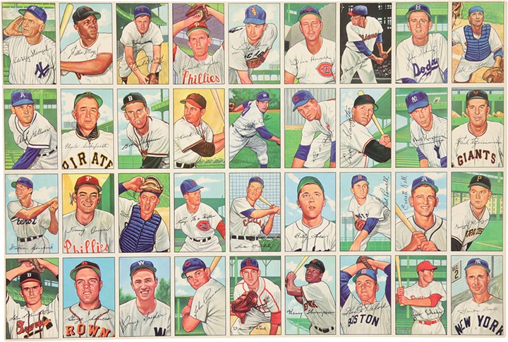 - 1952 Bowman Uncut Sheet w/Willie Mays