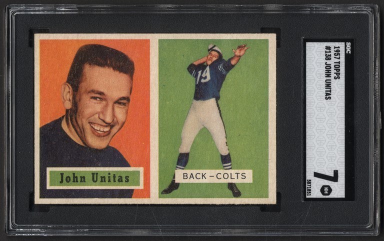 1957 Topps Football John Unitas Rookie Card SGC NM 7