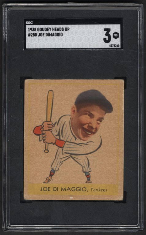 - 1938 Goudey Heads Up Baseball Joe DiMaggio SGC VG 3