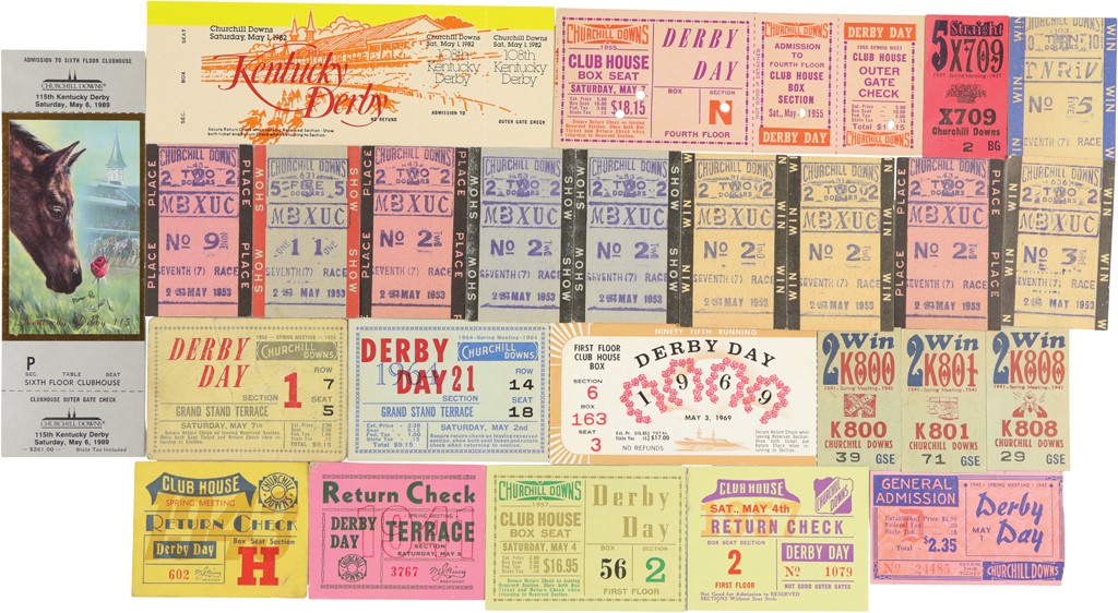 Exquisite Vintage Admission and Betting Tickets from The Kentucky Derby