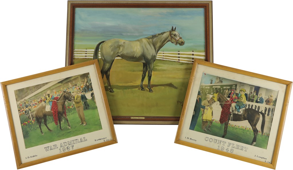 Horse Racing - Beautiful Horse Racing Framed Pictures of 2 TC Champions & One Near Miss (3)