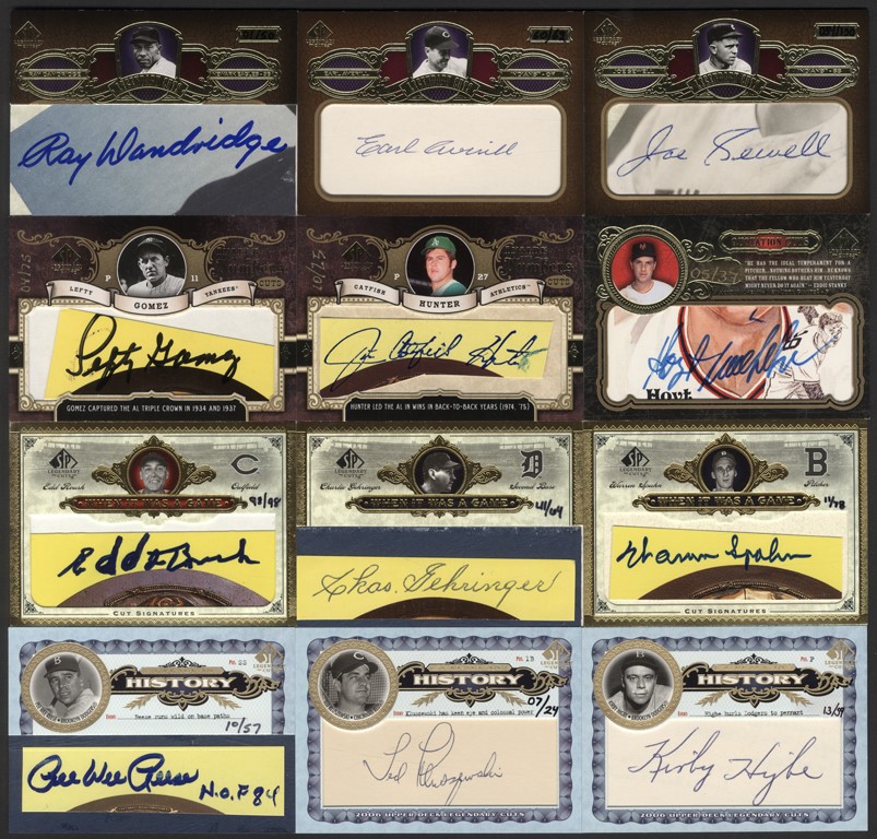 - 2006-2007 SP Legendary Cuts Baseball Autographed Cards (12)