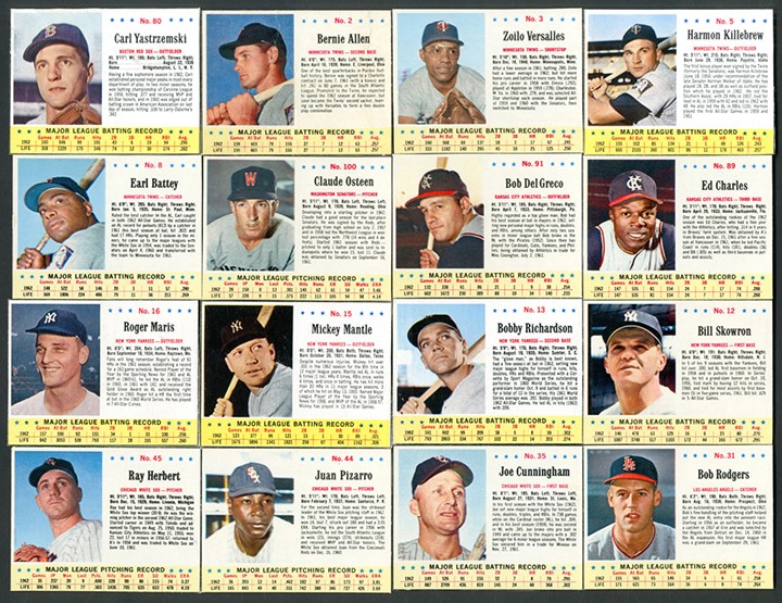 - 1963 Jello Baseball Card Complete Set (200)