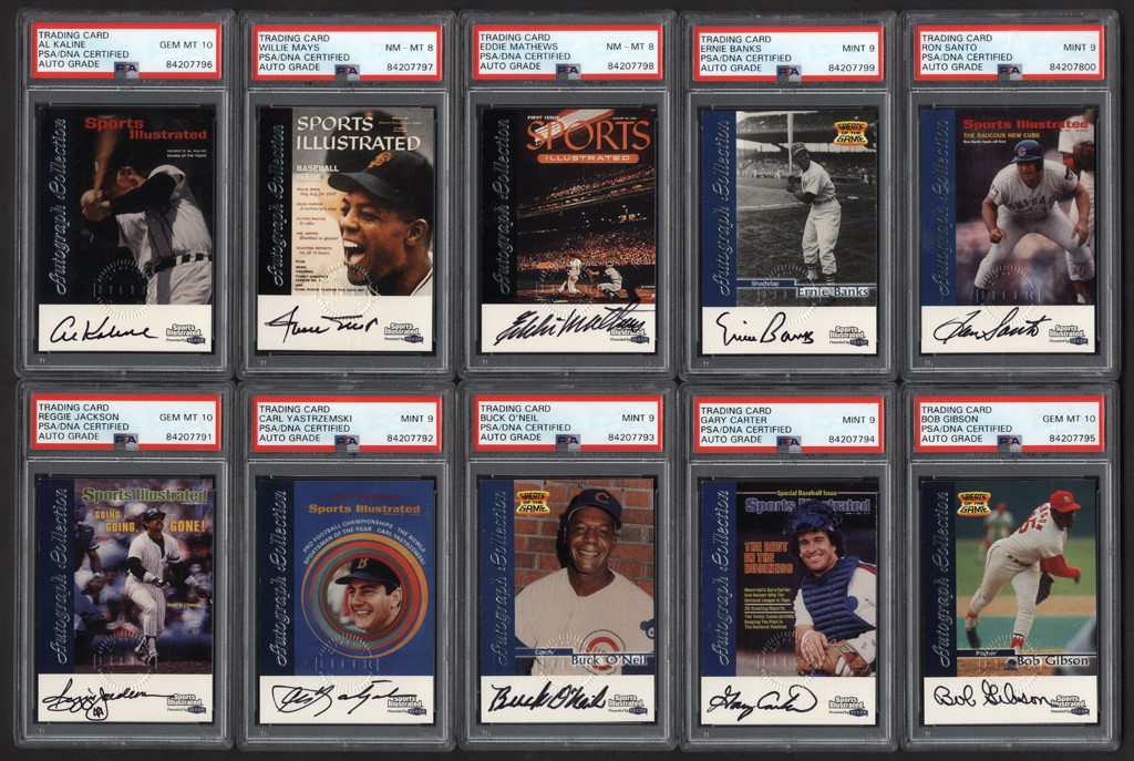 - 1999 Fleer Greats of the Game Sports Illustrated Autograph Near Complete Set with PSA Graded (74/80)