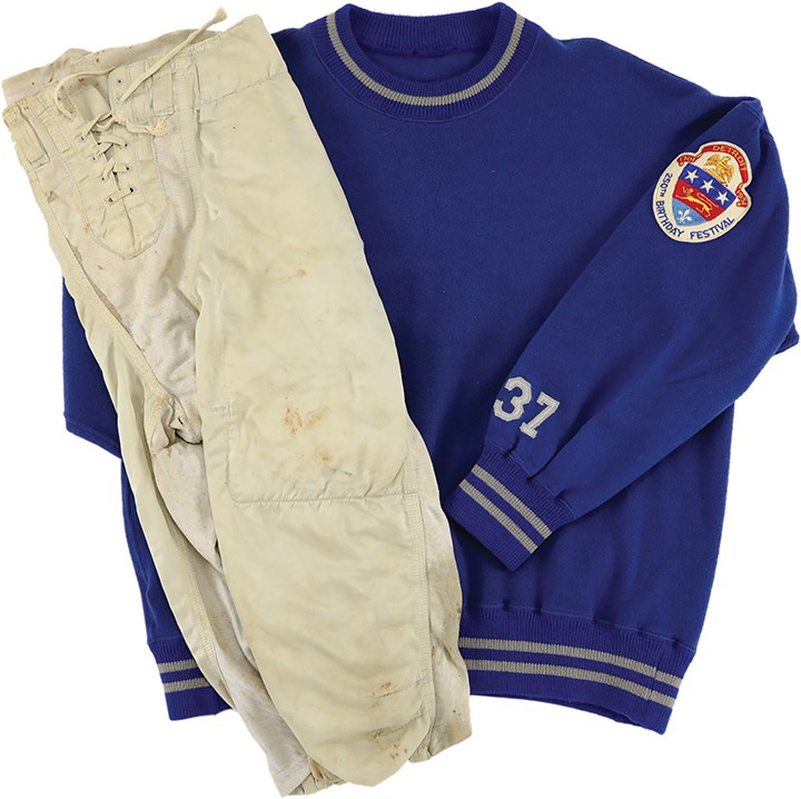 1951 Doak Walker Detroit Lions Game Worn Sideline Jacket and Pants with 250th Birthday Festival Patch
