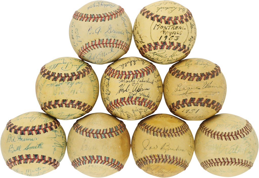 Baseball Autographs - 1949-53 International League Team Signed Baseballs with Major League Legends (25)