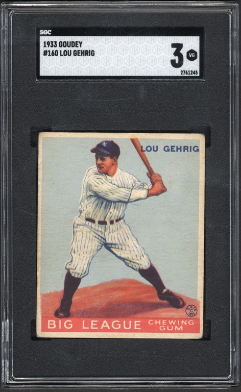 - 1933 Goudey #160 Lou Gehrig SGC VG 3